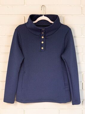 Dudley Stephens Perry Street Pullover Navy Blue Waffle XS NWT